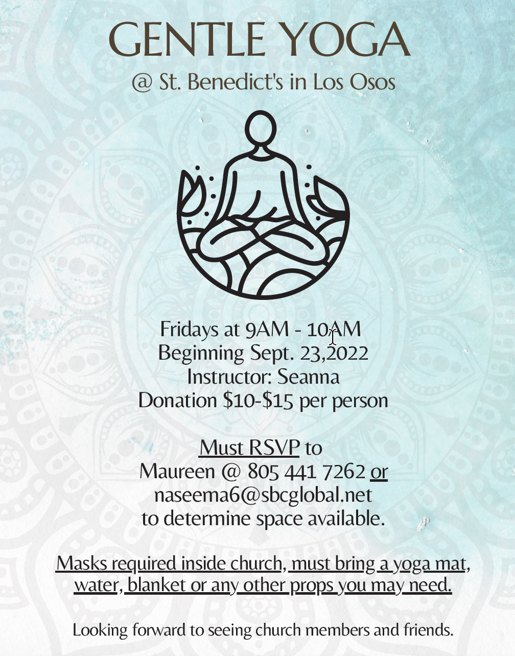 Yoga in Los Osos at St Benedict Episcopal Church